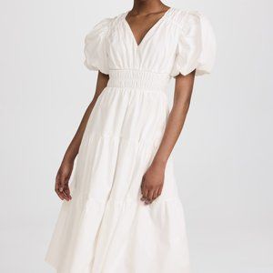 Moon River Poplin Puff Sleeve Dress